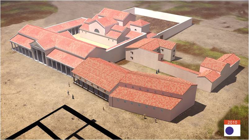 Reconstitution 3D Quartier d'habitat et thermes gallo-romaines Fâ Barzan